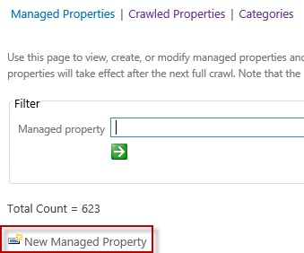 Select New Managed Property