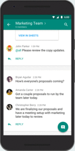 phone screen displaying chat messages