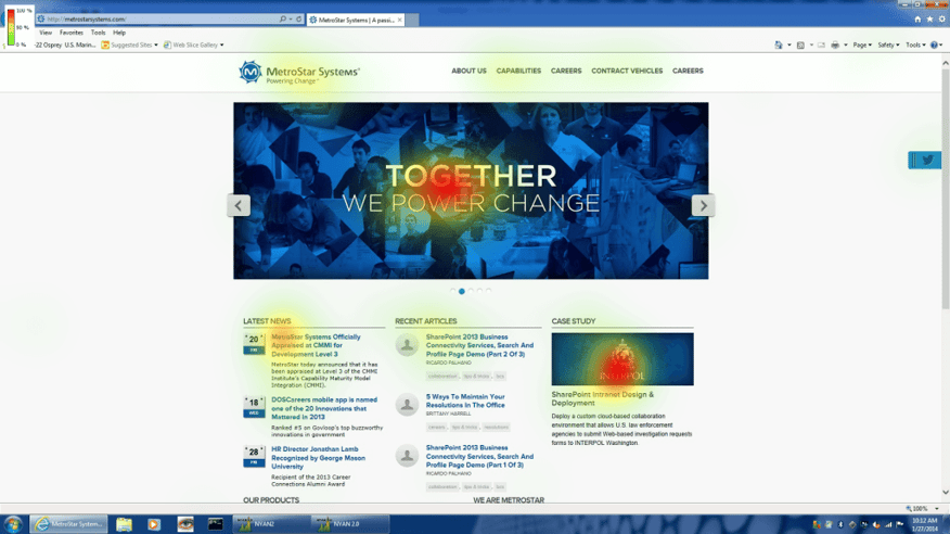 heatmap example on shown on MetroStar webpage