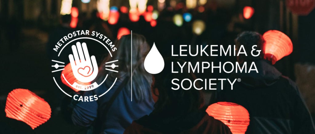 Leukemia & Lymphoma Society people at the light the night event with red lanterns