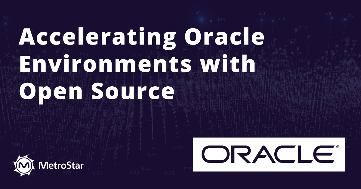 White text on black background. Text reads: Accelerating Oracle Environments with Open Source